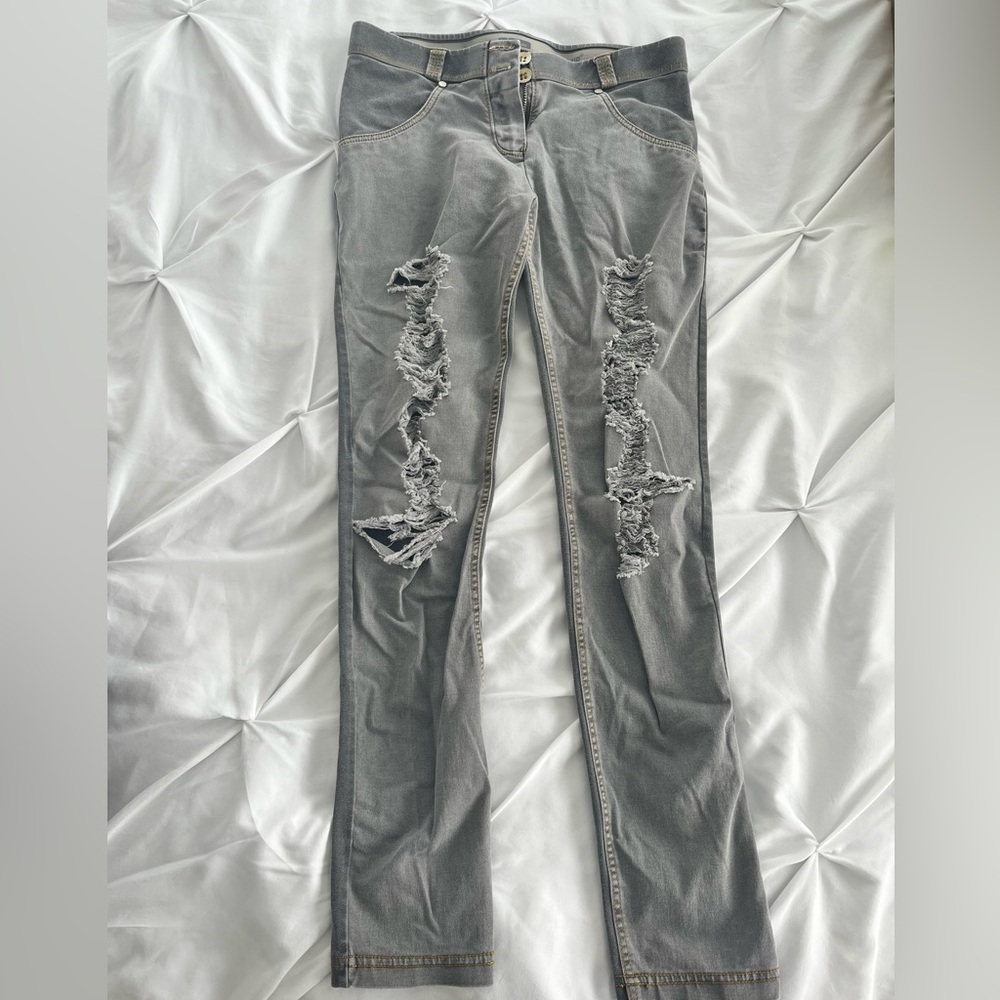 Freddy Jean Jeggings - Low Waist Full Length- WR.UP Ripped Denim - Black